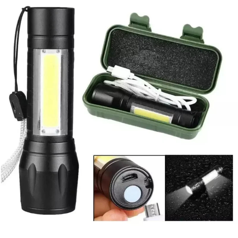 Lanterna Tática Com Led E Zoom