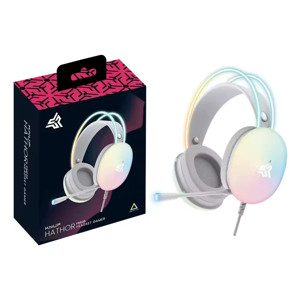 HEADSET GAMER KNUP HATHOR FN635 BRANCO