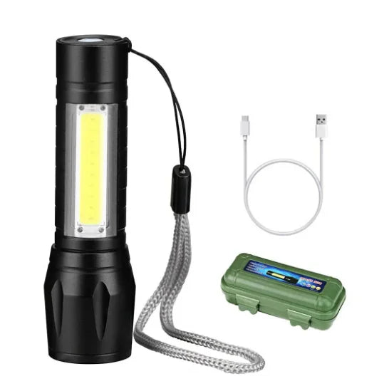 Lanterna Tática Com Led E Zoom