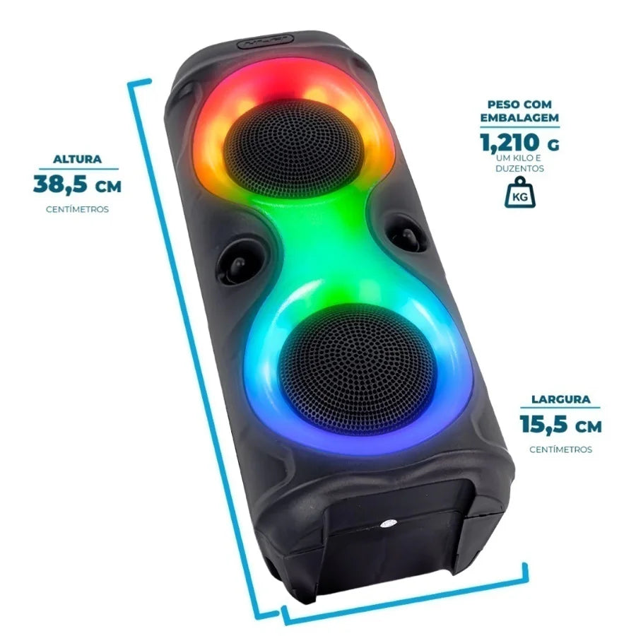 Caixa de som Bluetooth Com Led